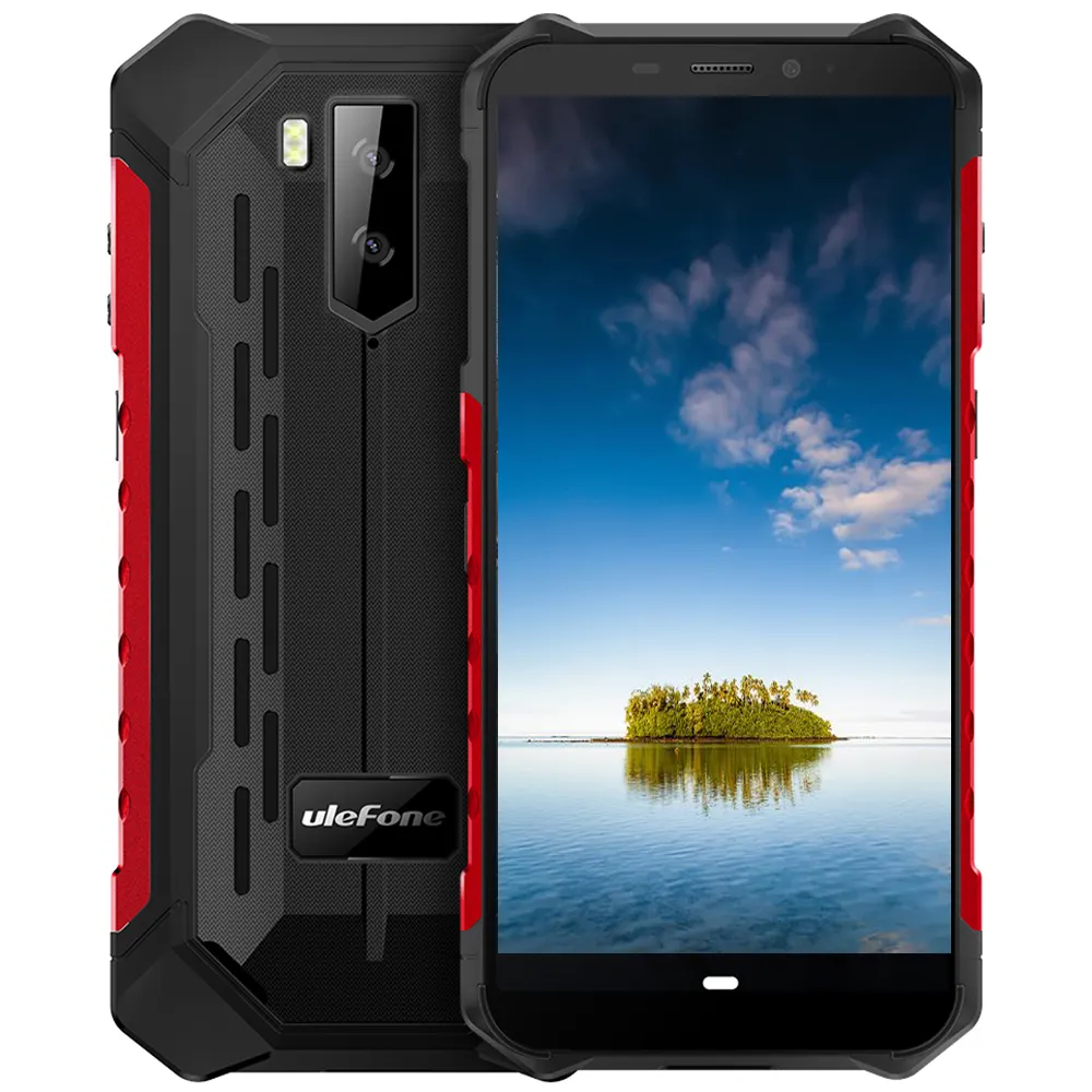 New Ulefone Armor X3 5.5 "HD MT6580 Android 9.0 IP68 Rugged Smartphone 18:9 Quad Core 2GB 32GB 13MP 5000mAh Mobile Phone