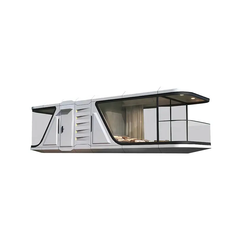 Popular Moderno marco de acero galvanizado lujo prefabricado barato móvil edificio casas pequeña tienda Resort cápsula espacial solar