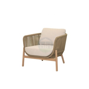 كرسي حديث فاخر بحبل واحد للفناء أريكة خارجية أثاث خشبي للفنادق أريكة للحدائق - Product Image 6
