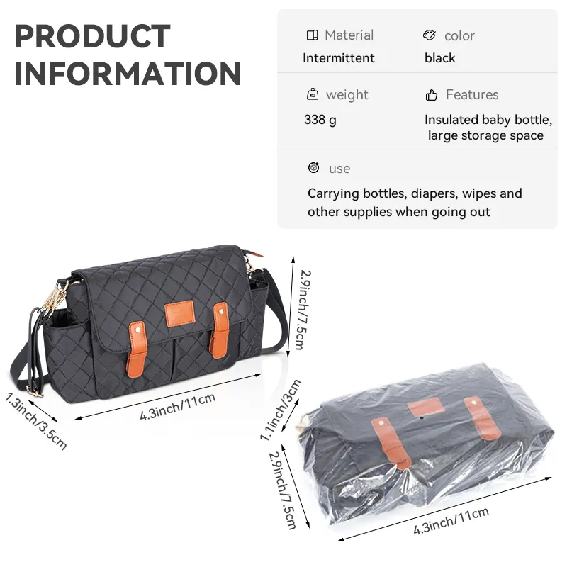 Bolsa multifuncional para pañales de bebé, organizador Universal acolchado impermeable para cochecito de bebé