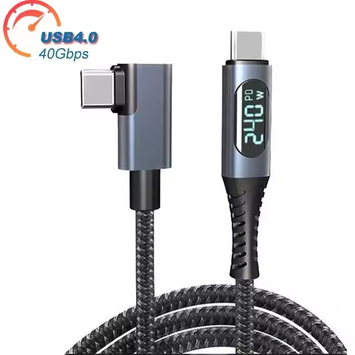 USB4 en ángulo recto 240W 40GB Negro