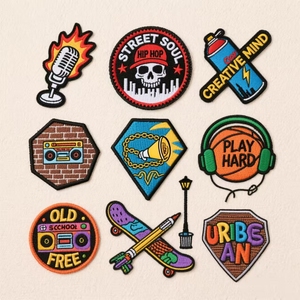 Allsize Tùy Chỉnh Thân Thiện Với Môi Vải Các Bản Vá Lỗi Vui Vòng Móc Thêu Cho Hàng May Mặc Cho Mũ Ba Lô Vest Khai Thác Đồng Phục - Product Image 1