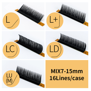 GLAMLASH OEM 16 แถวต่อขนตาขนตา faux mink เคลือบฉลากส่วนตัวถาดผสมปริมาณขนตา L โค้งแต่ละใบ - Product Image 2