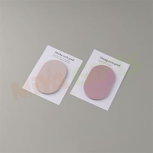 个性化柔软纯色大椭圆形纸记事垫粘贴纸纸板 - Product Image 2