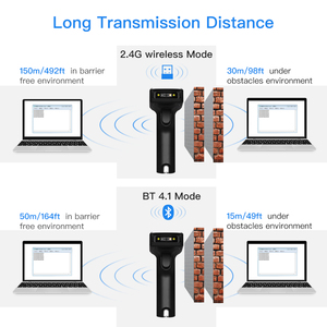 Eyoyo EY-1900 Portable Handheld 3 in 1 USB Wired 2.4G BT Bluetooth Wireless 1D 2D Barcode Scanner Gun for PDF417 <strong>Data</strong> <strong>Matrix</strong> UPC - Product Image 4