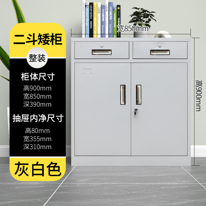 Small two-bucket low cabinet