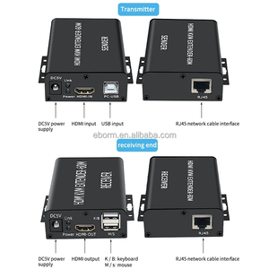 HDMI KVM扩展器通过5/6类以太网电缆连接到60M 1080P HDMI USB RJ45局域网扩展器支持键盘鼠标扩展传输 - Product Image 2