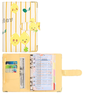 Set wholesale custom fruit <strong>stripe</strong> planner money stickers <strong>notebook</strong> file folder pu leather a6 fruit <strong>stripe</strong> budget binder set - Product Image 1