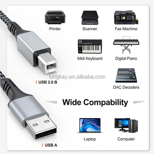 Nylon Braid <strong>USB</strong> <strong>2.0</strong> Type <strong>B</strong> Printer Cable Long Cord <strong>USB</strong> <strong>a</strong> to <strong>B</strong> Data Transfer Cable for Camera and Computer - Product Image 6