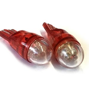 หลอดไฟ LED T10 2คู่พร้อมไฟ LED 4ดวง F3ฝากลมสีแดง12V 0.2W-รถยนต์และรถจักรยานยนต์/อื่นๆ - Product Image 1