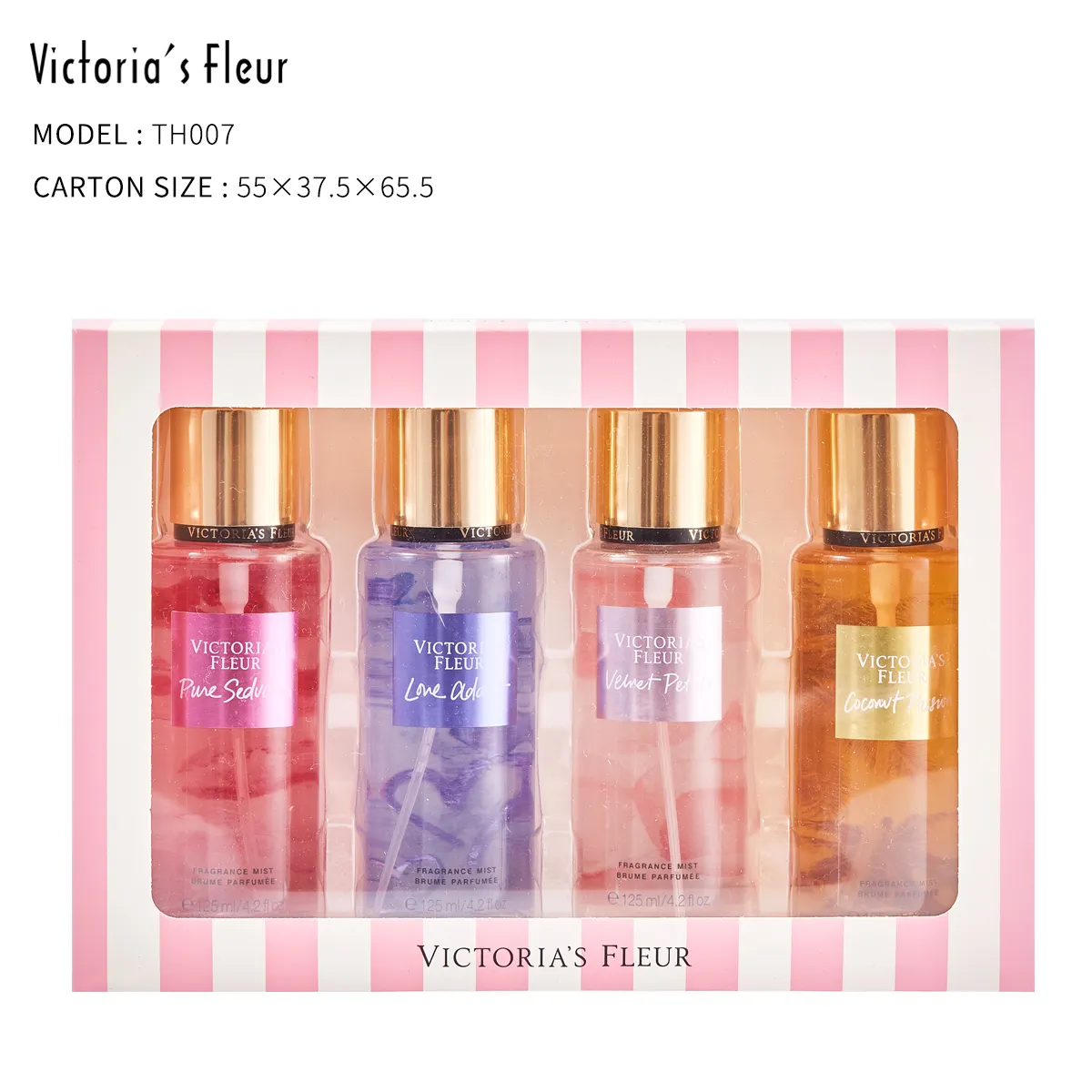 VICTORIA'S FLEUR शरीर छप स्प्रे Eau De Parfum सेट 125ml लंबे समय तक चलने इत्र धुंध इत्र पुष्प फल खुशबू स्प्रे सेट