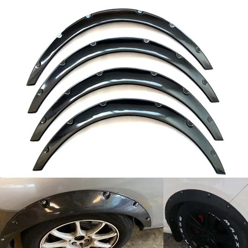 Arco de proteção universal para roda, 4 unidades, de fibra de carbono, anti-arranhão, para parafusos, guardas de lama, arco circular