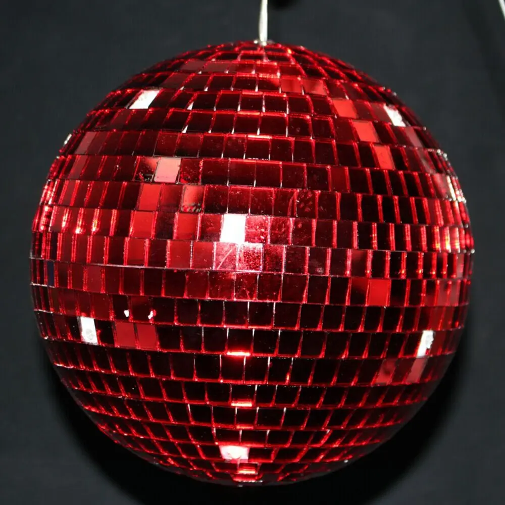 Custom colored acrylic flashing Christmas party decoration styrofoam shinning led disco mirror ball