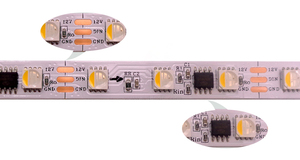 Ucs2904 Rgbw 12 мм PCB Светодиодная лента Dc24v 96 светодиодов/м красочный адресуемый декоративный свет 2904 Пиксельная полоса света
