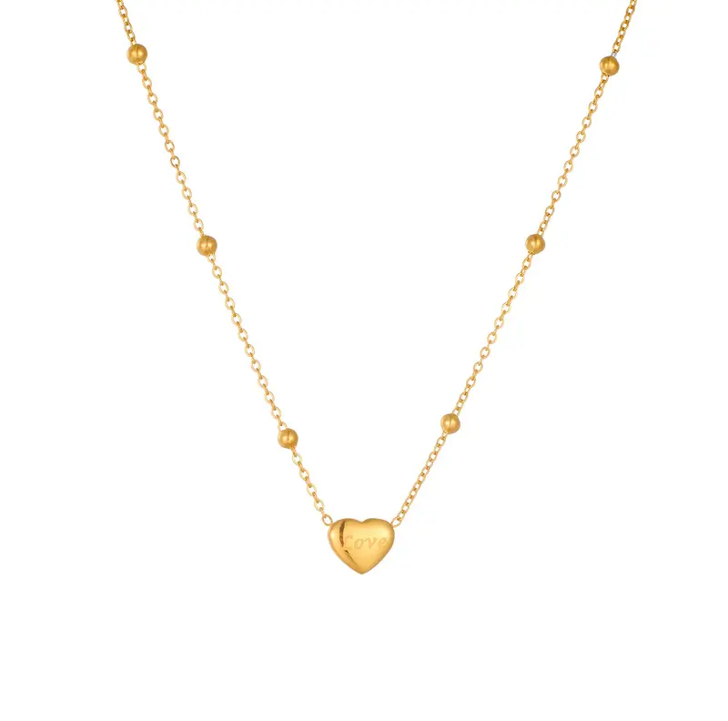Nabest PVD Acero inoxidable corazón colgante collar joyería mujer 18K chapado en oro minimalista collar de boda