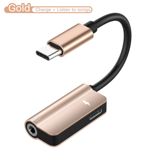 高品质USB C型二合一音频电缆3.5毫米插孔耳机辅助耳机适配器聚氯乙烯护套直径投影仪 - Product Image 2