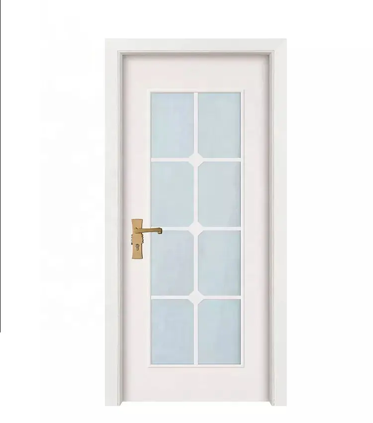 La mitad de la ventana de vidrio de diseño de puerta de madera maciza cocina precio de la puerta puertas de madera puertas interiores