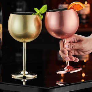 大容量304不锈钢红酒玻璃创意金属水晶酒杯现代酒吧餐厅鸡尾酒酒