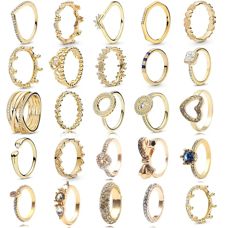 В европейском стиле; Цвет золотистый стекируемые кольцо корона цветок кольцо на палец для женщин, жены, ювелирное изделие для помолвки, свадьбы, специальное предложение