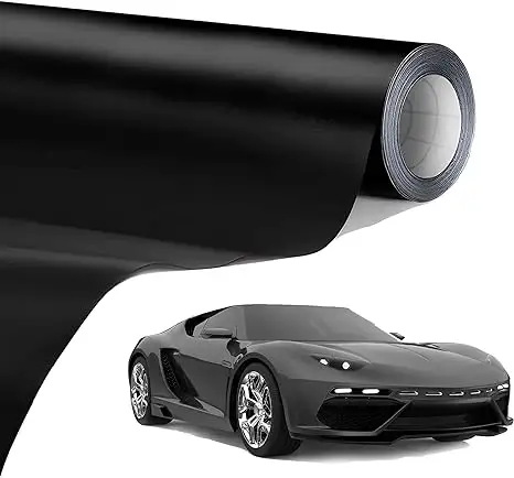 Nuovo popolare PET supporto nero opaco PVC avvolgente auto vinile adesivo avvolgente auto 1.52*17m rotolo