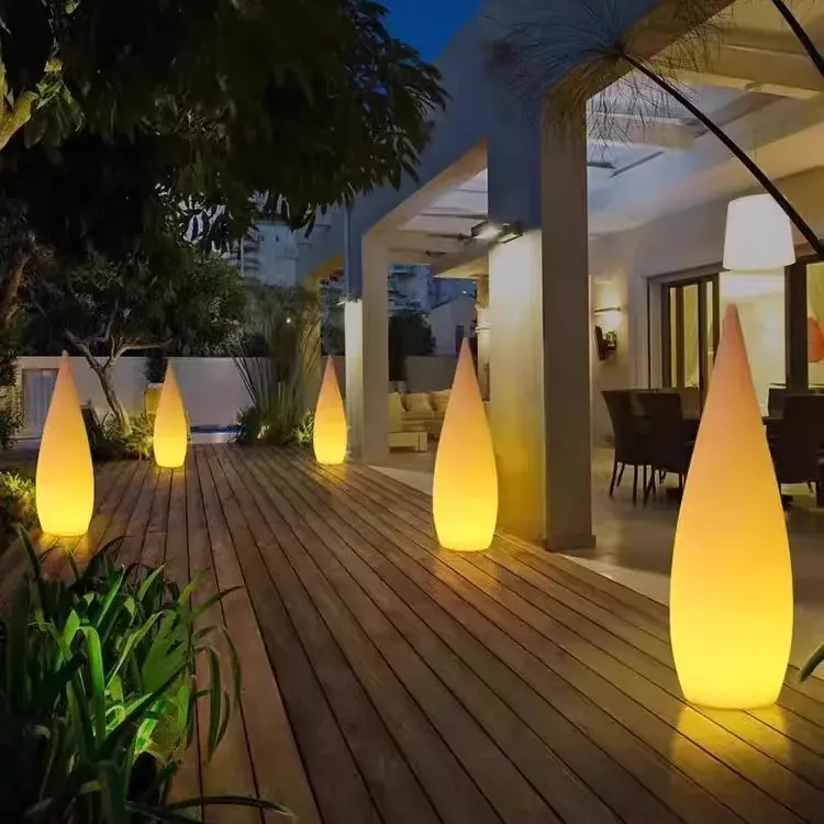 Lámparas de mesa ambientales, luz de decoración de césped en forma de goteo, muebles de exterior, luz de paisaje de jardín, luz colgante para comedor