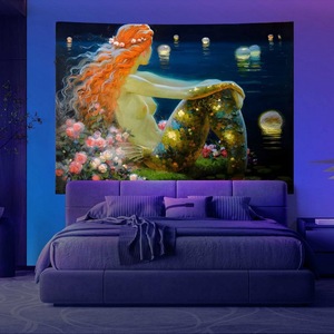 Backdrop sexy người phụ nữ UV Blacklight hoạt động tấm thảm tường treo trance Đảng nghệ thuật thị giác bởi UV ánh sáng - Product Image 2