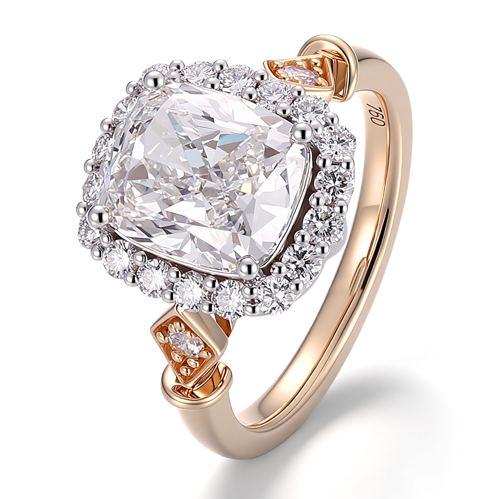 แหวนทองแท้ 10K ประดับเพชรสังเคราะห์