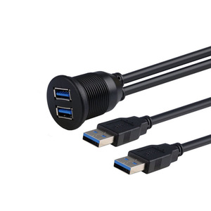 定制双USB 3.0嵌入式仪表板仪表板安装汽车方形设计电脑摄像头聚氯乙烯夹克编织屏蔽