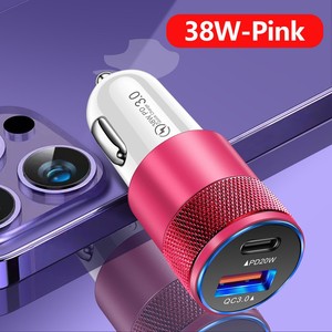 QC3.0 מהיר לרכב מטען 3A USB מסוג-C PD 38W מטען מהיר נייד מיני רכב תקע למתאם טלפון נייד
