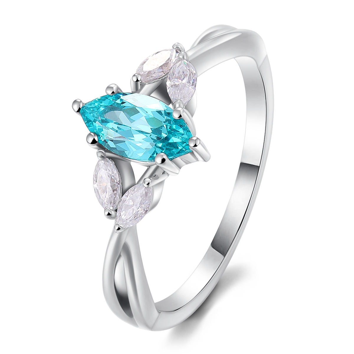 Bague en or massif 14 carats avec pierre de laboratoire.