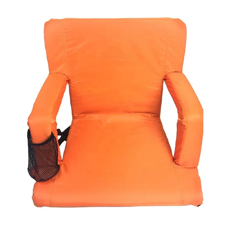 Portable Outdoor Furniture Reclining Stadium Seat Armrest Folding Bleacher Chair Beach Stadium Use Foam PVC Material Cn Plug