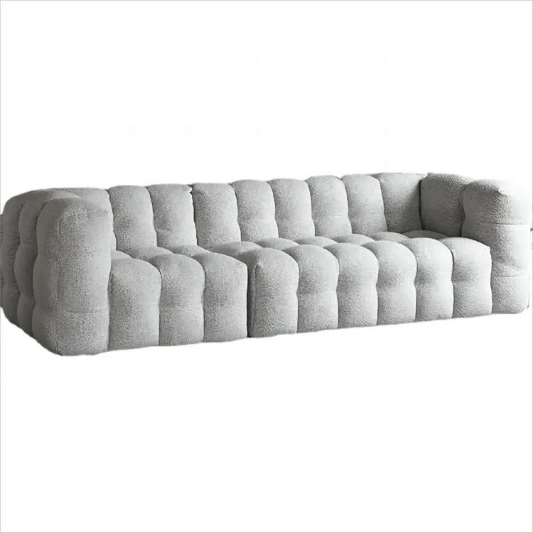 Ý sang trọng boucle Teddy đậu phụ mảnh Lamb Flannelette vải ghế sofa phòng khách hiện đại