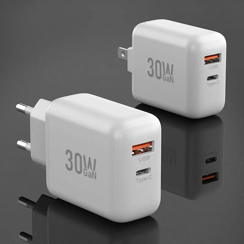 Top Selling Charger & Adapters Phone Accessories Products 2022 USB C and USB A Wall Charger 2-Port 30W PD Fast Charger Adapter