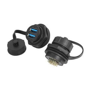 Lshitech ขั้วต่อ USB 2.0 3.0กันน้ำช่อง IP67ตัวเมียคู่ช่องเสียบหัว - Product Image 6