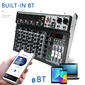 UX08เครื่องผสมสัญญาณเสียง8ช่องสัญญาณ16เอฟเฟกต์เสียงสะท้อนดิจิตอลอีควอไลเซอร์สามแบนด์พร้อม USB + 48V Phantom คอนโซลผสมพลังงานโลหะ - Product Image 4