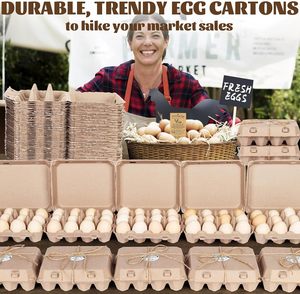 6/12 di động sinh thái thân thiện trứng hộp carton bao bì giấy bột giấy gà trứng khay các tông Giấy Chủ container cho tủ lạnh - Product Image 3