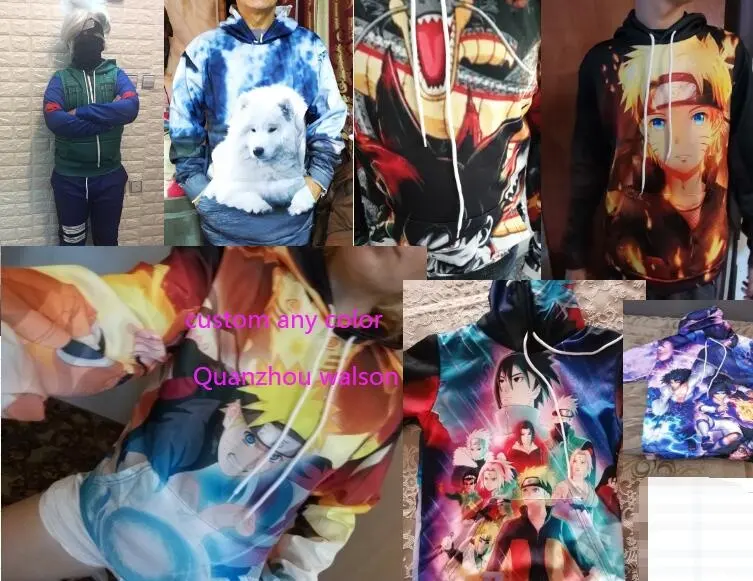 ecowalson Custom made Unisex  3D Print Pullover Hoodie Sweatshirt With Kangaroo Pocket Cosplay Anime hoodiePopular