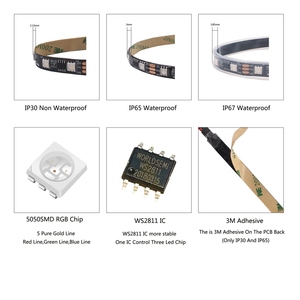 DC12V WS2811 пикселей RGB LED полосы света 5050 SMD 5 м внешний 1 IC Control 3 светодиода программируемый прибор приемно-30/60 светодиодов/m светодиодные ленты - Product Image 4