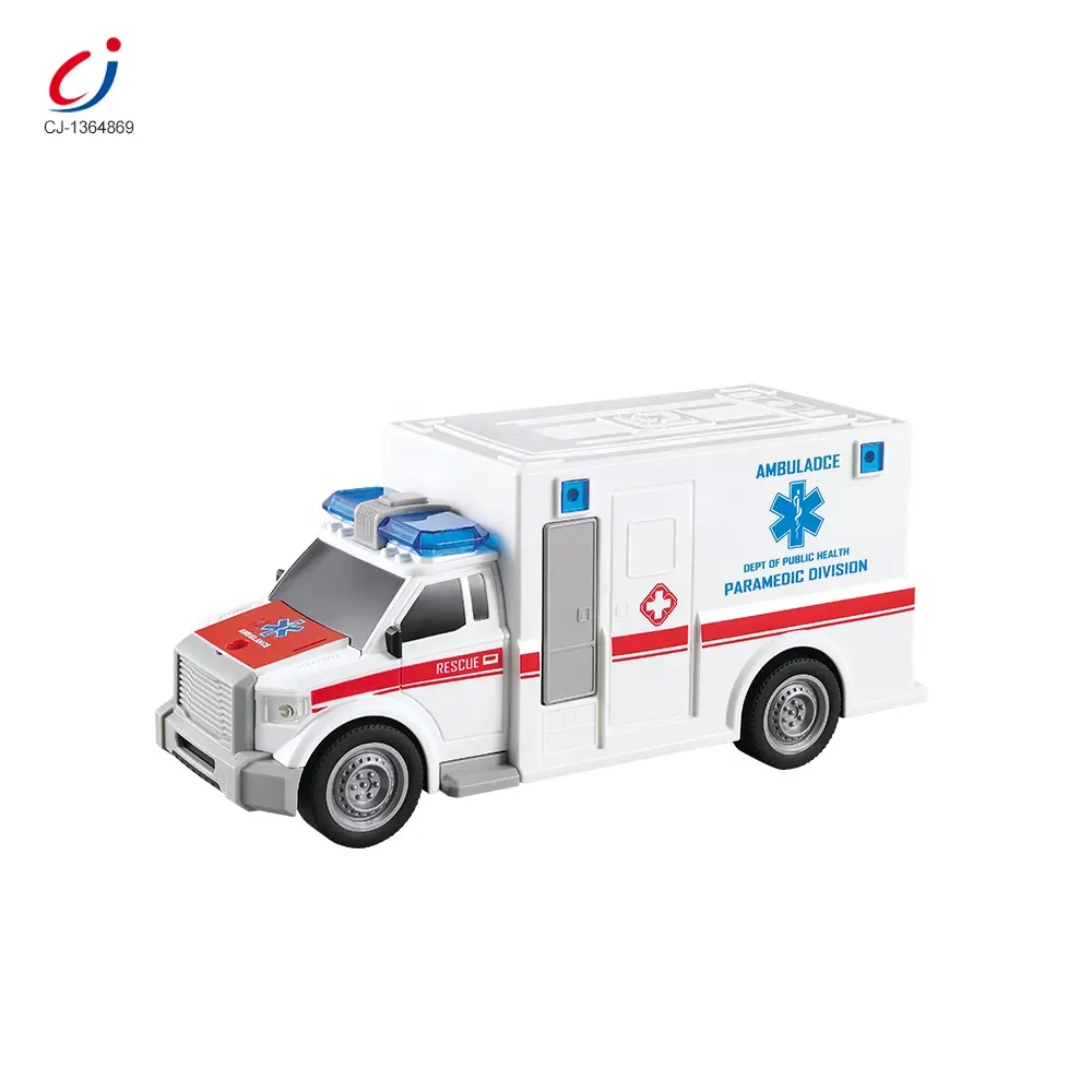 Los niños a escala 1:20 eléctrica musical fricción juguete ambulancia con luz