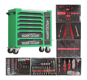 258件套重型金属钢7抽屉工具箱/箱/推车可定制工作台，用于存储车间使用原始设备制造商支持 - Product Image 1