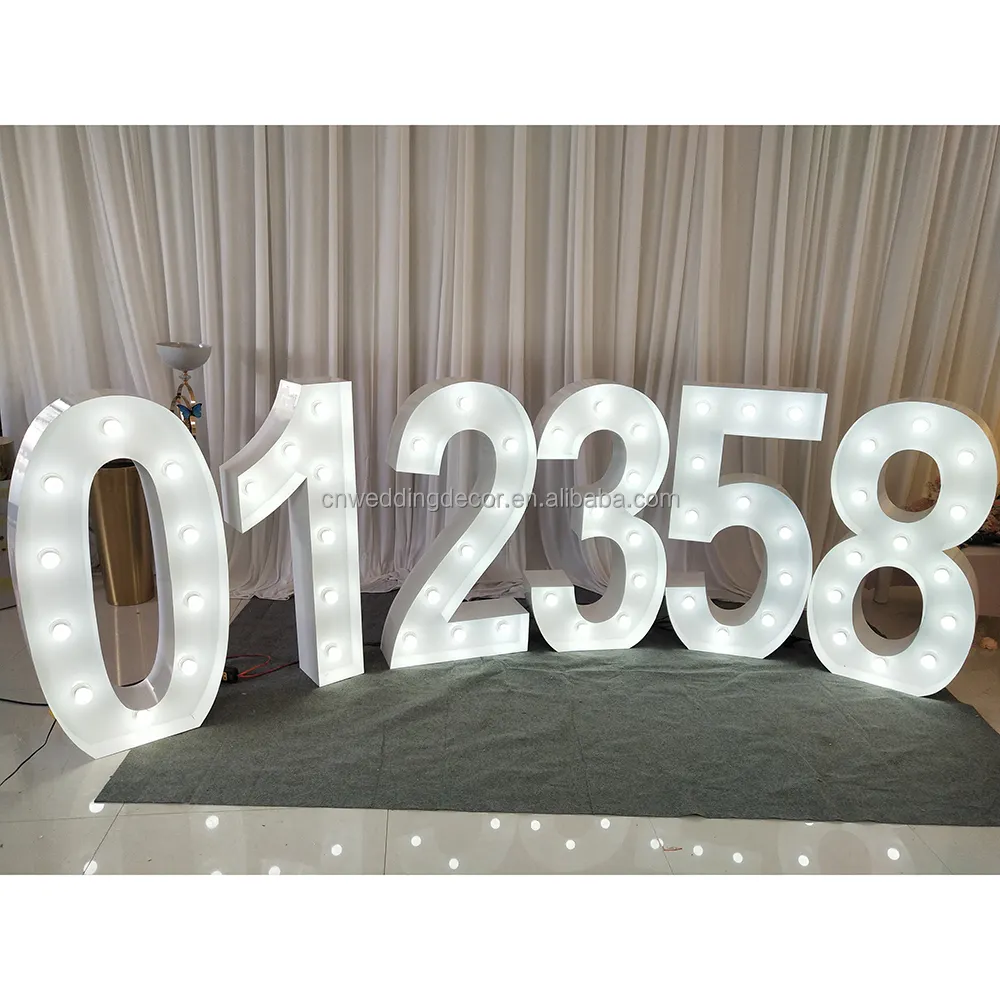 Fondo de decoración para ceremonia de boda, 4 pies, 0-9 led grande, marquesina, números y letras