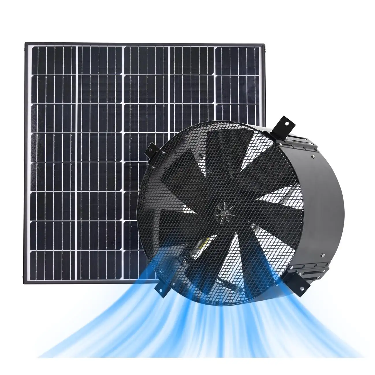 50W dc ao ar livre ar ventilação extractor painel solar energy powered industrial parede exaustor com bateria para casa estufa