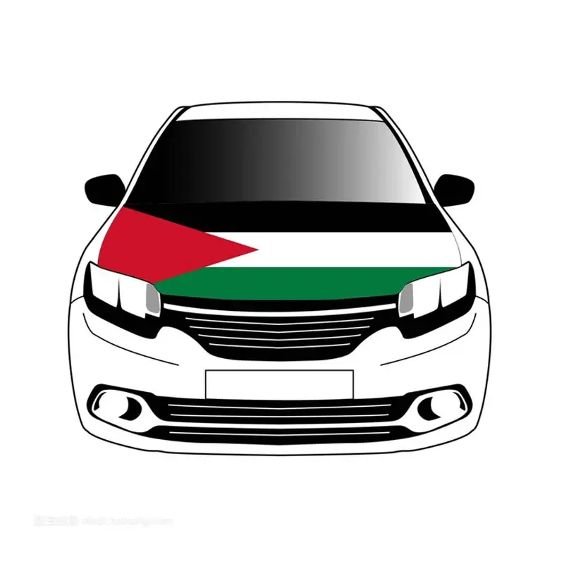 Alta calidad Spandex Palestina NO MOQ Barato Promocional Personalizado Todos los países Cubierta del capó del coche Bandera del capó