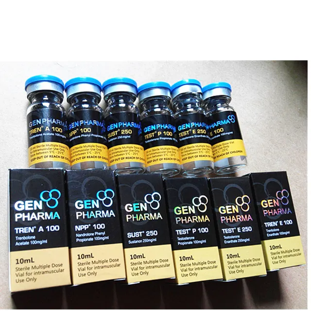 Gen Pharma holográfico Logo CMYK de impresión personalizada Vial de 10ml y etiquetas de caja