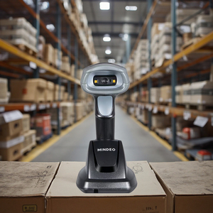 MINDEO CS2290 Cordless 1D/2D <strong>Auto</strong> Scan Laser Scanner 433MHz Wireless USB Interface Barcode Reader POS Solution <strong>Cradle</strong> - Product Image 1