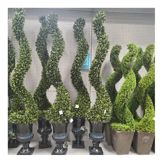 Arreglo verde de plantas falsas de 7 pies, árbol de boj Topiary Artificial para exteriores con maceta negra, decoración para el hogar y la Oficina, regalo de escritorio