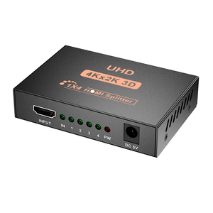 HD Splitter 1 <strong>Input</strong> 4 <strong>Output</strong> Distributor 4k*2k Video Four Display <strong>Devices</strong> Content Nickel Plated Interface - Product Image 1