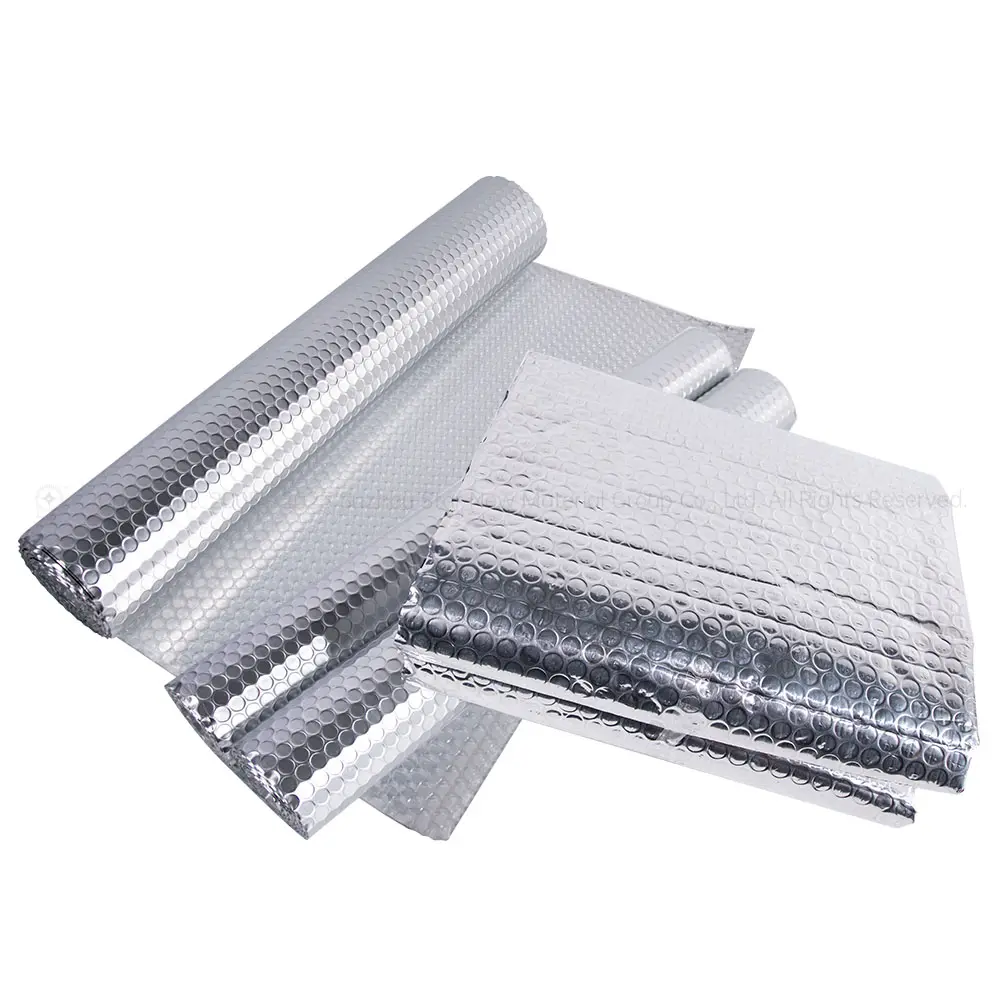 Insulasi termal Film Foil logam kustomisasi, bahan lembaran gelembung udara metalik terisolasi termal digunakan untuk atap
