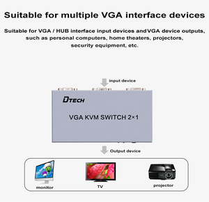 DTECH批发2端口vga kvm开关用于PC键盘鼠标扫描仪打印机 - Product Image 5