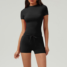 Black Shorts + short sleeves